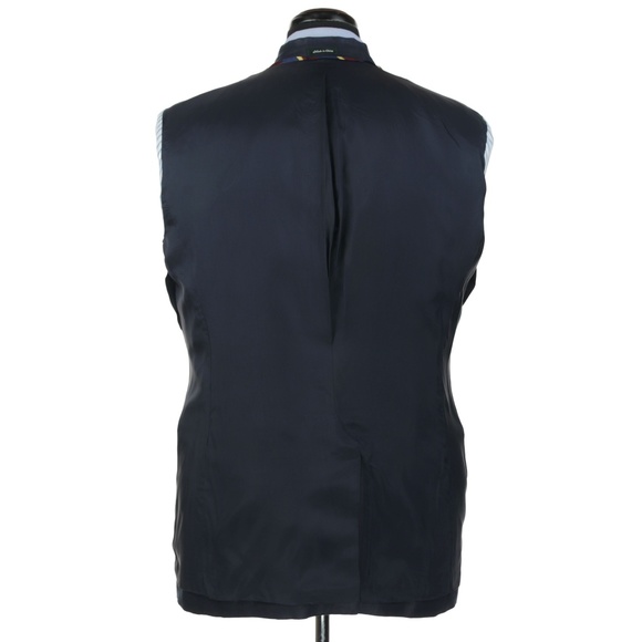 J Crew Irish Linen 3 Button Sport Coat Blue 40R - Picture 6 of 7